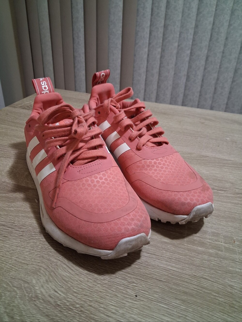 adidas Coral Pink Sneakers with White Stripes Women's 7W